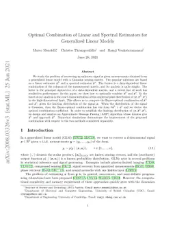 Optimal Combination of Linear and Spectral Estimators for Generalized
  Linear Models