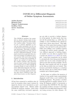 COVID-19 in differential diagnosis of online symptom assessments