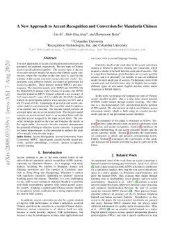 A New Approach to Accent Recognition and Conversion for Mandarin Chinese