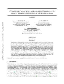 Classifying sleep-wake stages through recurrent neural networks using
  pulse oximetry signals