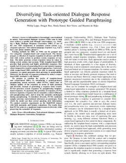 Diversifying Task-oriented Dialogue Response Generation with Prototype
  Guided Paraphrasing