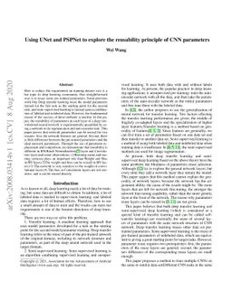 Using UNet and PSPNet to explore the reusability principle of CNN
  parameters