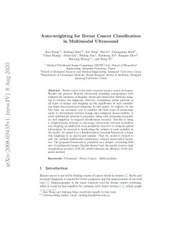 Auto-weighting for Breast Cancer Classification in Multimodal Ultrasound