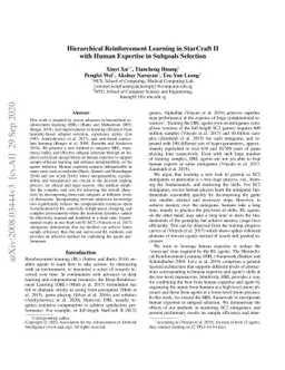 Hierarchical Reinforcement Learning in StarCraft II with Human Expertise
  in Subgoals Selection