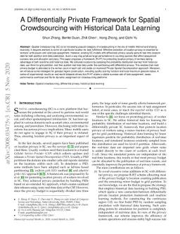A Differentially Private Framework for Spatial Crowdsourcing with
  Historical Data Learning