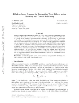 Efficient least squares for estimating total effects under linearity and
  causal sufficiency