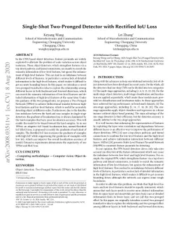 Single-Shot Two-Pronged Detector with Rectified IoU Loss