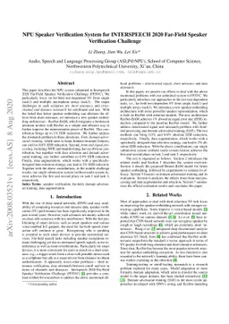 NPU Speaker Verification System for INTERSPEECH 2020 Far-Field Speaker
  Verification Challenge