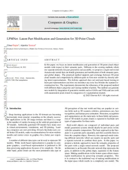 LPMNet: Latent Part Modification and Generation for 3D Point Clouds