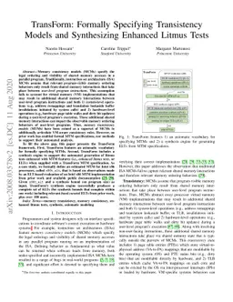 TransForm: Formally Specifying Transistency Models and Synthesizing
  Enhanced Litmus Tests