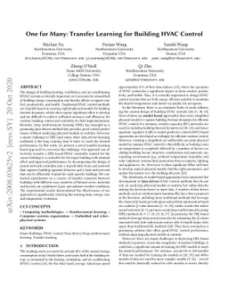 One for Many: Transfer Learning for Building HVAC Control