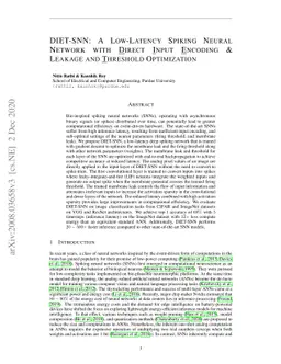 DIET-SNN: Direct Input Encoding With Leakage and Threshold Optimization
  in Deep Spiking Neural Networks
