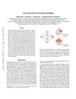Adversarial Directed Graph Embedding