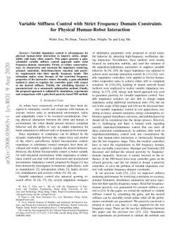Variable Stiffness Control with Strict Frequency Domain Constraints for
  Physical Human-Robot Interaction