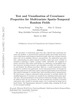 Test and Visualization of Covariance Properties for Multivariate
  Spatio-Temporal Random Fields