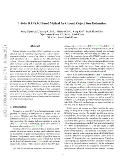 1-Point RANSAC-Based Method for Ground Object Pose Estimation