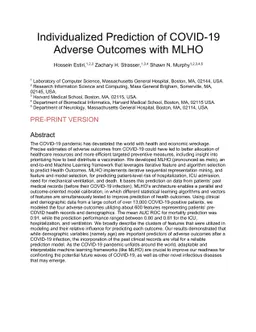Individualized Prediction of COVID-19 Adverse outcomes with MLHO