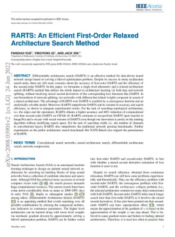 RARTS: An Efficient First-Order Relaxed Architecture Search Method