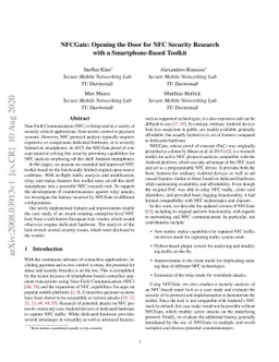 NFCGate: Opening the Door for NFC Security Research with a
  Smartphone-Based Toolkit