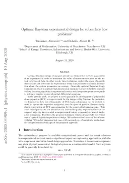 Optimal Bayesian experimental design for subsurface flow problems