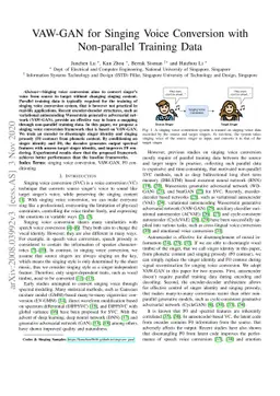VAW-GAN for Singing Voice Conversion with Non-parallel Training Data