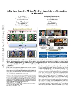 A Lip Sync Expert Is All You Need for Speech to Lip Generation In The
  Wild