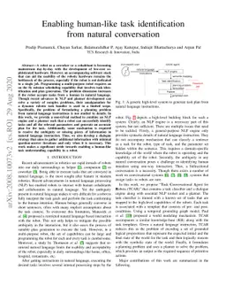 Enabling human-like task identification from natural conversation