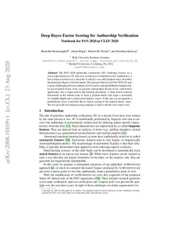 Deep Bayes Factor Scoring for Authorship Verification