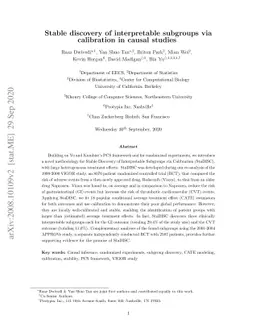 Stable discovery of interpretable subgroups via calibration in causal
  studies