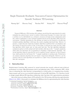Single-Timescale Stochastic Nonconvex-Concave Optimization for Smooth
  Nonlinear TD Learning
