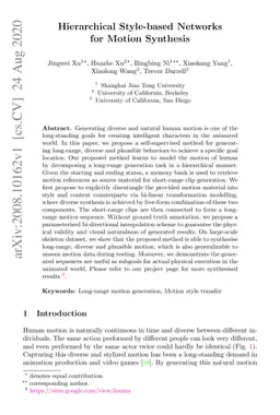 Hierarchical Style-based Networks for Motion Synthesis