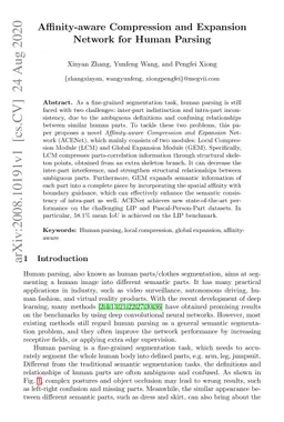 Affinity-aware Compression and Expansion Network for Human Parsing