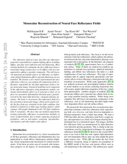 Monocular Reconstruction of Neural Face Reflectance Fields
