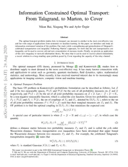 Information Constrained Optimal Transport: From Talagrand, to Marton, to
  Cover