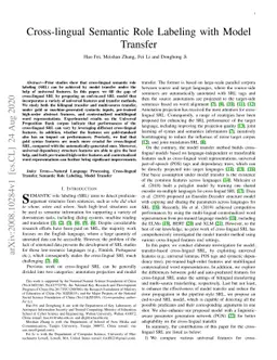 Cross-lingual Semantic Role Labeling with Model Transfer