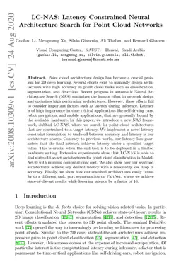 LC-NAS: Latency Constrained Neural Architecture Search for Point Cloud
  Networks