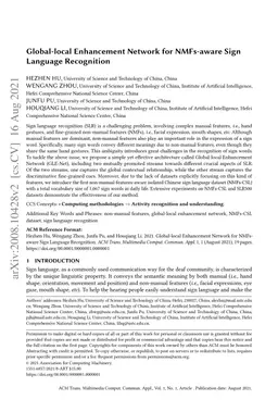 Global-local Enhancement Network for NMFs-aware Sign Language
  Recognition