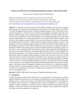 Analysis of COVID-19 cases in India through Machine Learning: A Study of
  Intervention