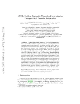 CSCL: Critical Semantic-Consistent Learning for Unsupervised Domain
  Adaptation