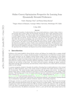 Online Convex Optimization Perspective for Learning from Dynamically
  Revealed Preferences