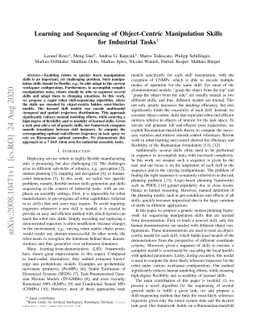 Learning and Sequencing of Object-Centric Manipulation Skills for
  Industrial Tasks