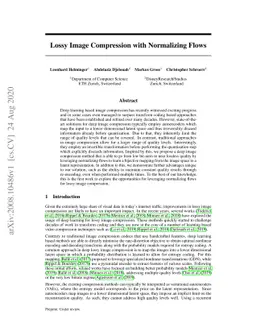 Lossy Image Compression with Normalizing Flows