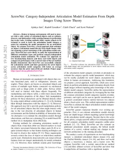 ScrewNet: Category-Independent Articulation Model Estimation From Depth
  Images Using Screw Theory