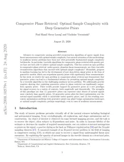 Compressive Phase Retrieval: Optimal Sample Complexity with Deep
  Generative Priors