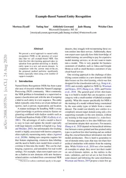 Example-Based Named Entity Recognition