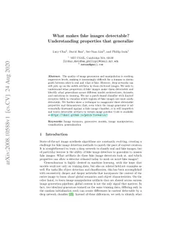 What makes fake images detectable? Understanding properties that
  generalize