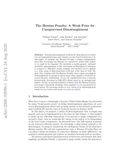 The Hessian Penalty: A Weak Prior for Unsupervised Disentanglement