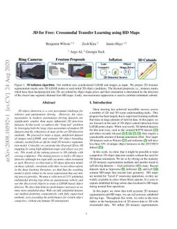 3D for Free: Crossmodal Transfer Learning using HD Maps