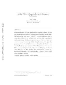 Adding Filters to Improve Reservoir Computer Performance