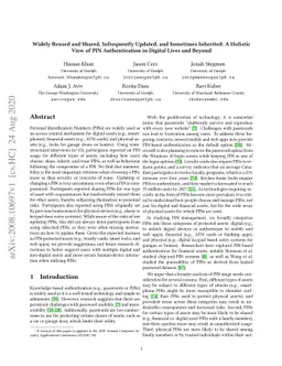 Widely Reused and Shared, Infrequently Updated, and Sometimes Inherited:
  A Holistic View of PIN Authentication in Digital Lives and Beyond